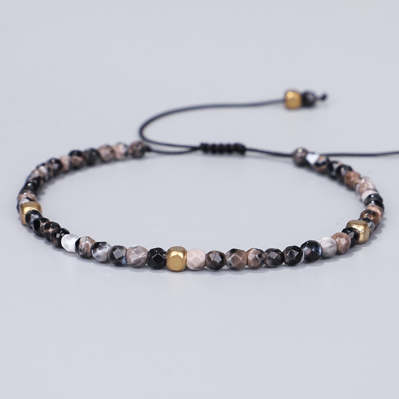 Handmade 3mm Natural Stone Beads Bracelet Tibetan C..